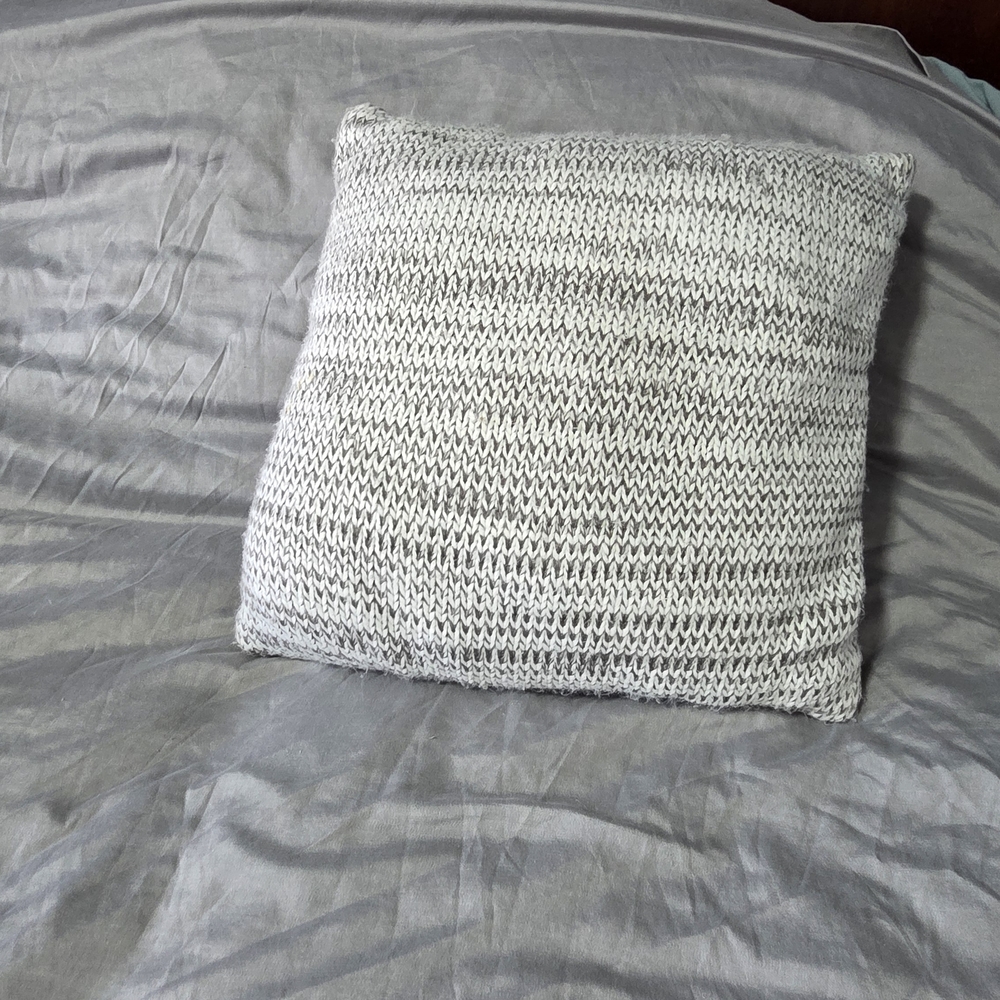 Gray Knit Throw Pillow